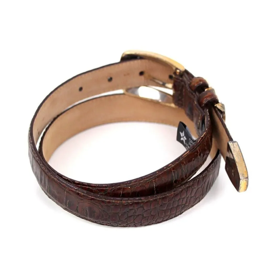 VTG Brighton CROCO EMBOSSED BROWN GENUINE LEATHER 1